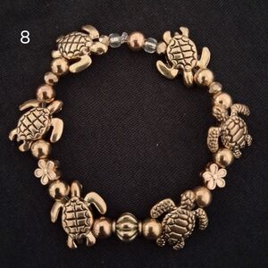 Gold Turtle Charm Bracelet